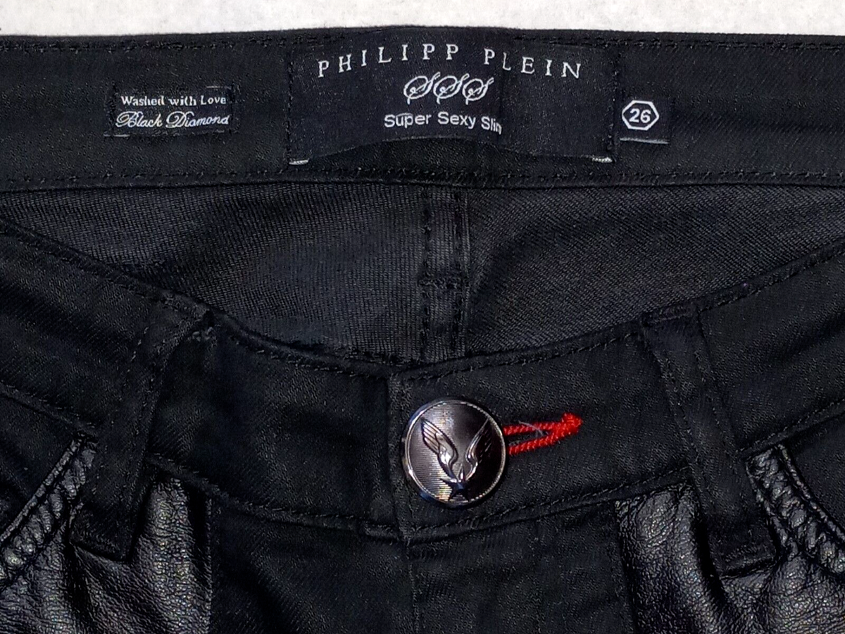 $750 PHILIPP PLEIN LIMITED EDITION SUPER SEXY SLIM BLACK BIKER