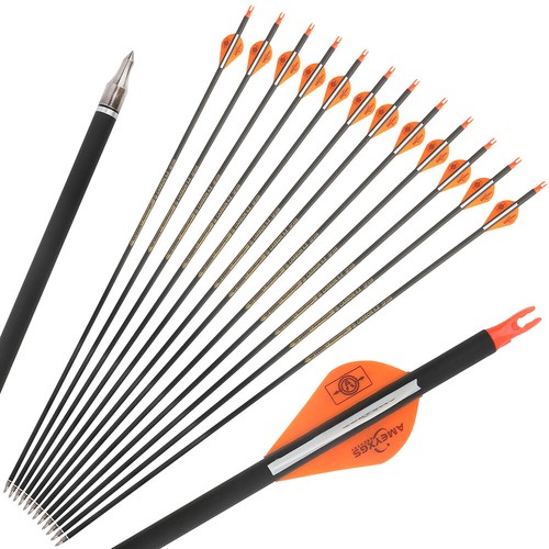 30" Pure Carbon Arrow SP350-600 Archery Recurve Bow Compoundbow Shooting Hunting - Picture 25 of 28