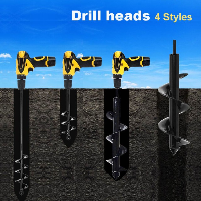 4 Size Power Hole Digger Kit Flower Planting Garden Yard Auger Spiral