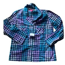 NWT Victoria s Secret Cotton Check Plaid Pajama Top Sz Medium