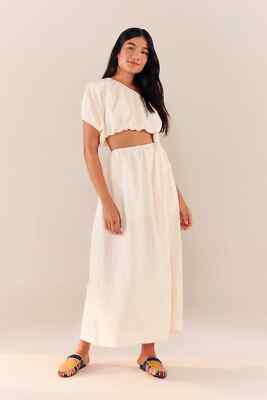open lace back dress Farm Rio Lovely Anthurium One-Shoulder Maxi Dress main image 1
