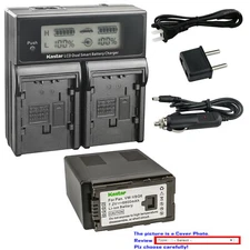 Kastar Battery LCD Dual Fast Charger for Panasonic VW-VBG6 VW-VBG6GK & DE-A38