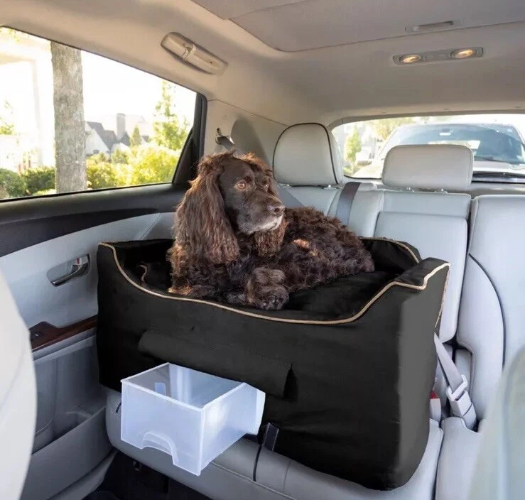 Luxury Lookout II Large Dog Car Seat with Microsuede & Storage Tray - Black - Image 4 of 4