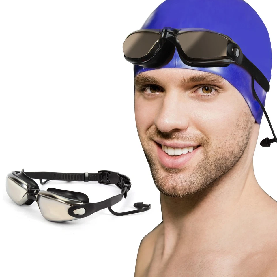 Swimming Goggles with Nose Cover Adults Anti Fog Diving Googles Swim Glasses Lot - Image 3 of 4