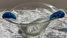 Blenko 517M Predesigner Crystal & Turquoise Bowl