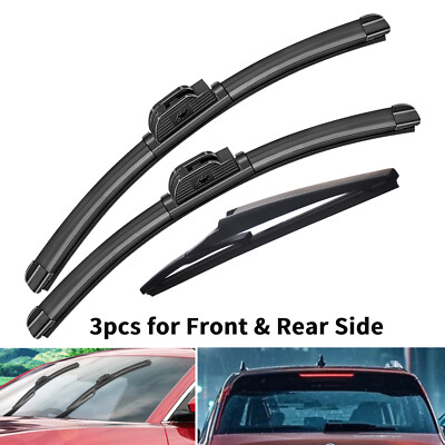 Juyioudy  28''18''12'' Front and Rear Wiper Blades Fit for 2021-2017 Nissan Qashqai