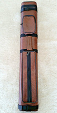 2x4 McDermott Hard Pool Cue Case, Brown Ostrich, Oval, NEW, 75-0917