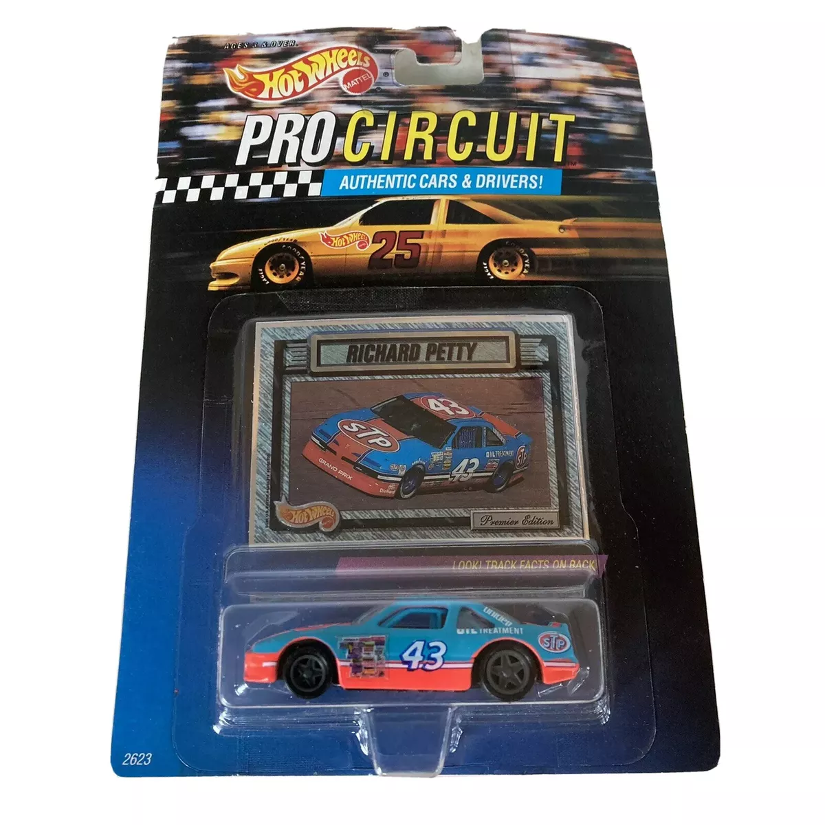 VINTAGE 1992 Hot Wheels Pro Circuit Richard Petty 43 STP NASCAR LAST RIDE w card