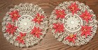 Vintage Plastic Christmas Doilies Lot Of 4 MCM Poinsettia — photo 2