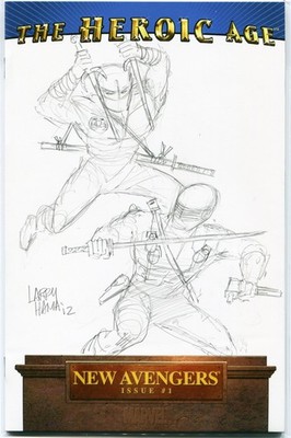 New Avengers #1 blank variant cover with Snake Eyes sketch by Larry Hama