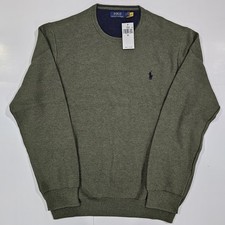 Polo Ralph Lauren Men  s Mesh-Knit Cotton Crewneck Sweater Green Size XL NEW