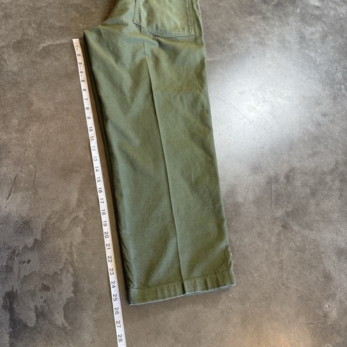 Vintage OG 107 Pants Button Fly Trousers Sateen Green Type 1 Sz Small - Picture 8 of 8