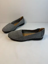 Comfortview Bethany Women’s Size 9M Pewter Woven Slip-On Flat Comfort Shoes