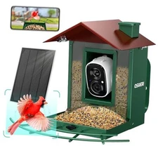  Bird Feeder with Camera, Smart Bird Feeder Camera with AI Identify & Live 