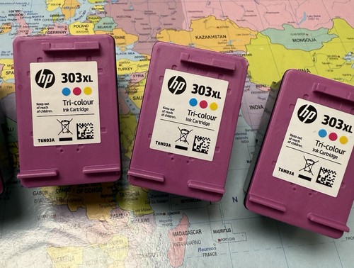 5 X EMPTY HP 303XL Tri-colour Ink - Picture 3 of 3