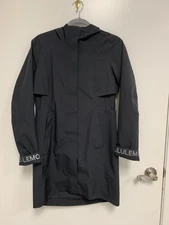 Lululemon Jacket Womens 4 Black Rain Rebel Long Hooded Waterproof Trench Coat