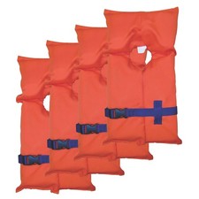 Stearns 4-Pack of PFD Life Vests, USCG-Approved Type II Life Jackets, Univers...