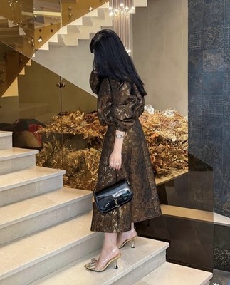 ZARA SET OF $89 SHINY JACQUARD BOMBER JACKET AND $79 CAPE SKIRT