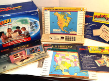 Electronic GeoSafari Game w/6 Card Packs: Geo, Science, History, Make Own, WORKS