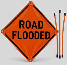 Cortina 48” ROAD FLOODED Superbright Reflective Roll-Up Traffic Sign 