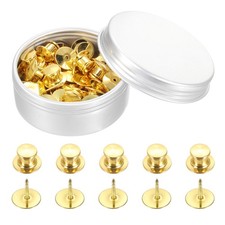 30Pcs Metal Locking Pin Backs, Locking Pin Keepers Locking Clasp, Gold