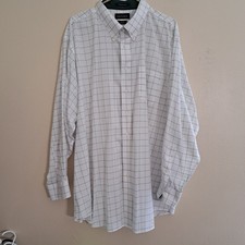 Paul Fredrick Classic Fit Non Iron green Button Up Dress Shirt Mens Size 18.5x35