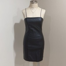Wild Fable Women's Black Faux Leather Mini Dress Size S