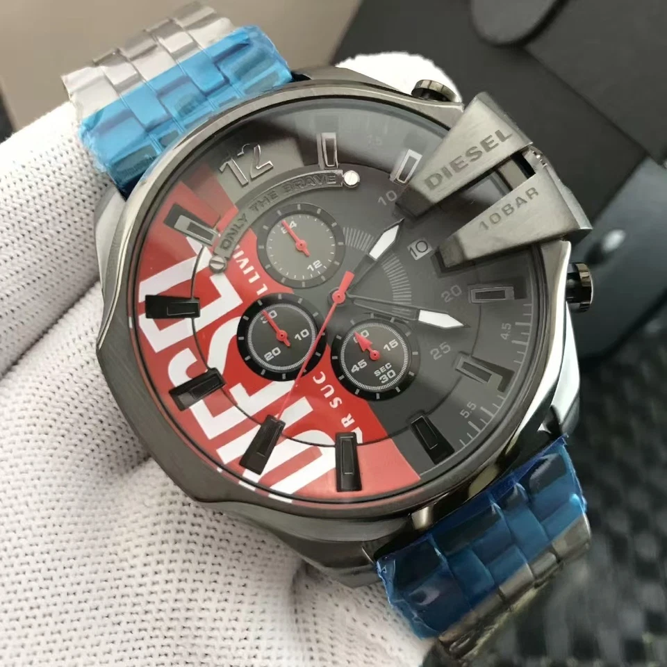 NUEVO Reloj Baby Chief DZ4600 Cronógrafo Negro Acero Inoxidable 43mm Foto 4 de 4