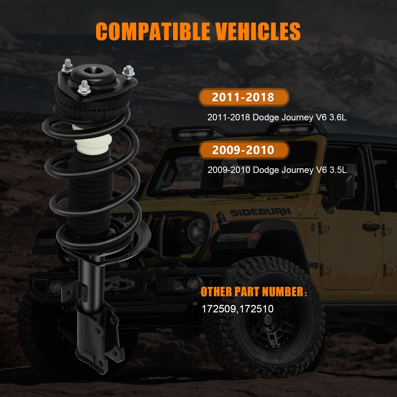 Front Complete Shocks Struts Coil Springs For 2011-18 Dodge Journey V6 3.6L