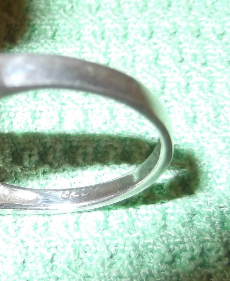 Damenring-925er Sterling Argento- Misura 54 - 3,6 Grammi -aquamarin & Strass - Immagine 4 di 4