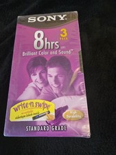 Sony T-160 Standard Grade 8 HR- VHS Blank Tapes -Pack of 3- NEW - Factory Sealed