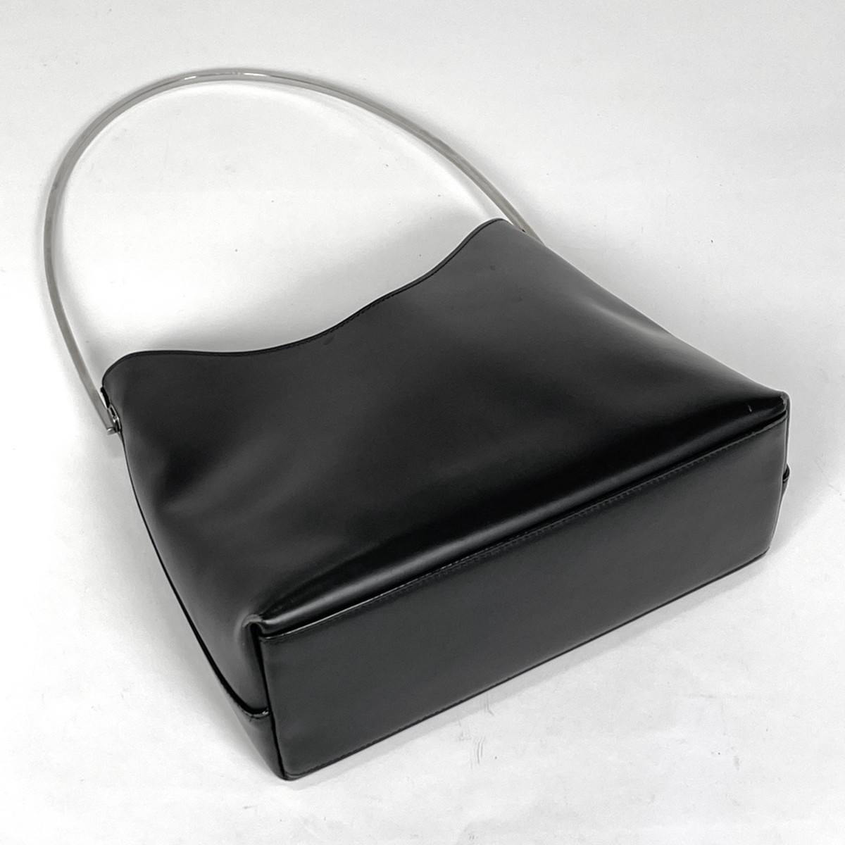 GUCCI Logo Hand Bag Shoulder Bag Hand Bag leather Black 0011978