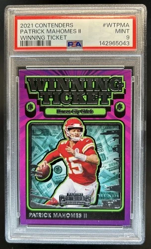 2021 Panini Contenders Patrick Mahomes II Winning Ticket #WT-PMA Chiefs PSA 9