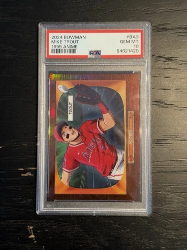 2024 BOWMAN MIKE TROUT #BA-3 1955 ANIME CASE HIT SSP PSA 10 GEM MINT ANGELS 💎
