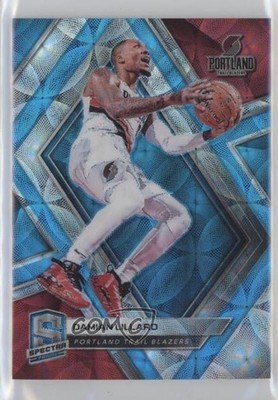 2018-19 Panini Spectra Neon Blue Prizm 42/75 Damian Lillard #52 10y9
