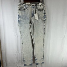 Judy Blue Jeans Womens 5/27 Slim Fit Acid Wash High Waisted Tapered Leg