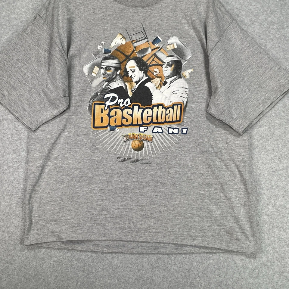 Camisa De Colección Tres Chiflados XL Gris Fanático del Baloncesto Profesional Y2K Manga Corta NBA Foto 3 de 4