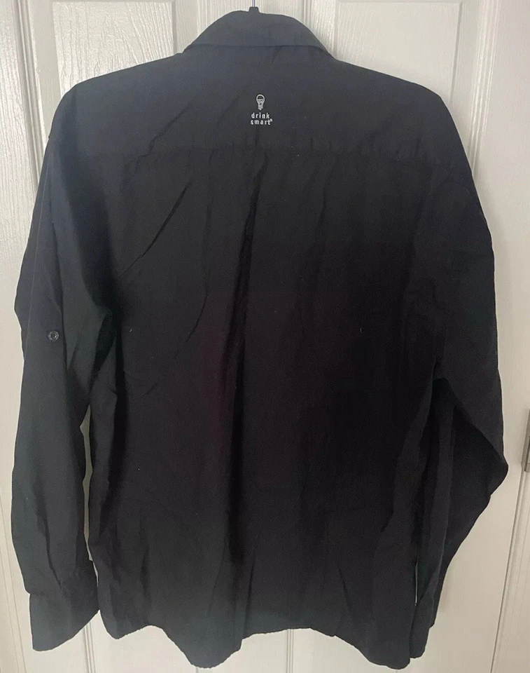 Jim Beam Mens 2XL Embroidered Black Long Sleeve Button Up Shirt Cotton  - Image 2 of 3