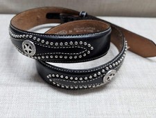 vintage NOCONA buckle belt STUDDED leather 34 western TEXAS lonestar CONCHO