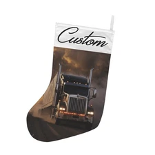 Truck Driver Gift Semi Truck Christmas Stocking Holiday Home Decor Gift for Him