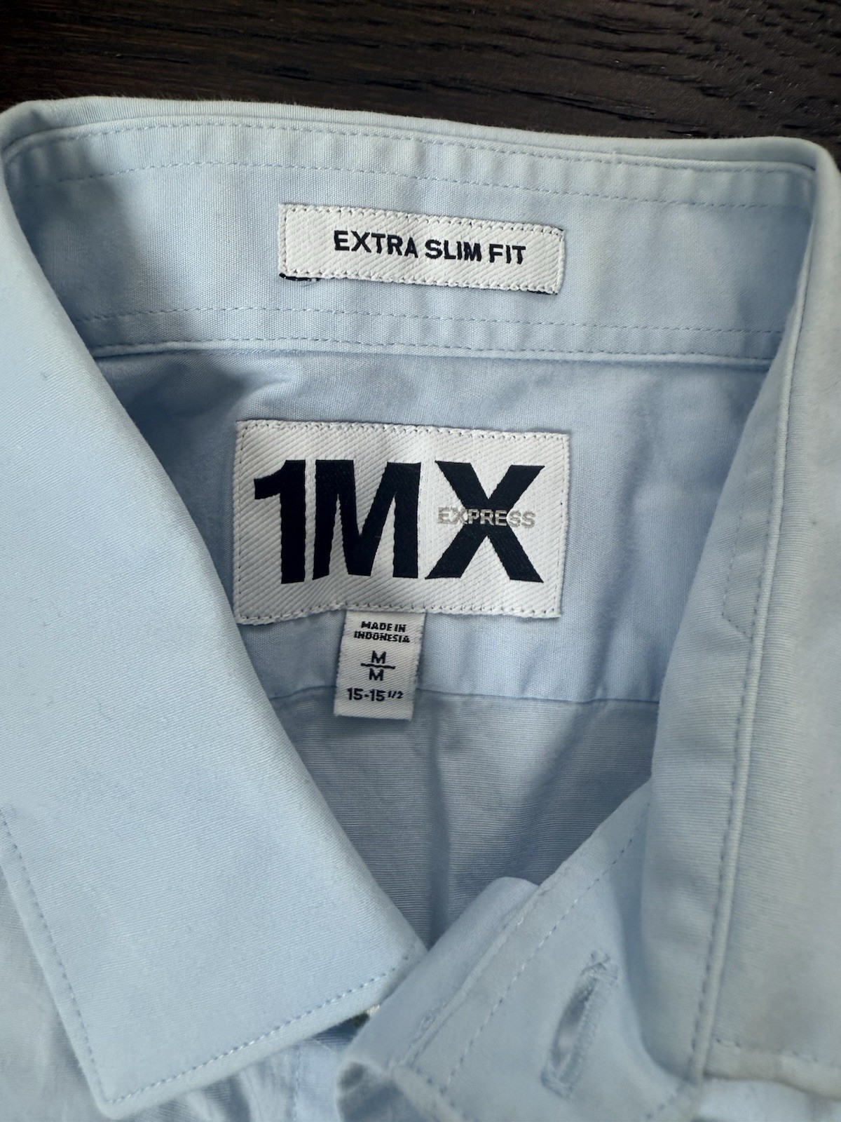 Express Medium Classic Blue Button-Down Long Slee… - image 6