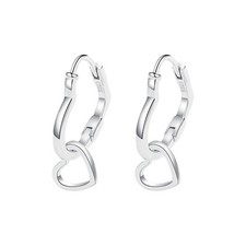 Women's Fashion Double Heart Earring Ear Buckle New Hip Hop Style Jewelry Gift