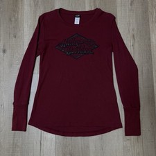 Vintage Style Harley Davidson Thermal Waffle Knit Long sleeve T-shirt Medium