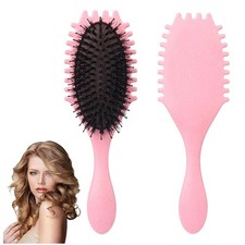 Curl Define Styling Brush - Frizz Preventing Curling Comb with Smooth Tex
