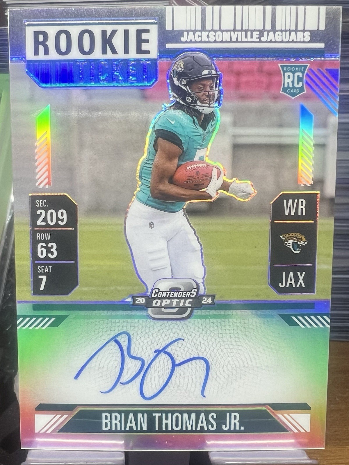 2024 Contenders Optic Brian Thomas Jr. Rookie Ticket Silver Auto RC #103 Jaguars