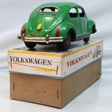 Masudaya Tin Toy Volkswagen Beetle Green Japan Vintage Car Model Boxed 19cm Rare