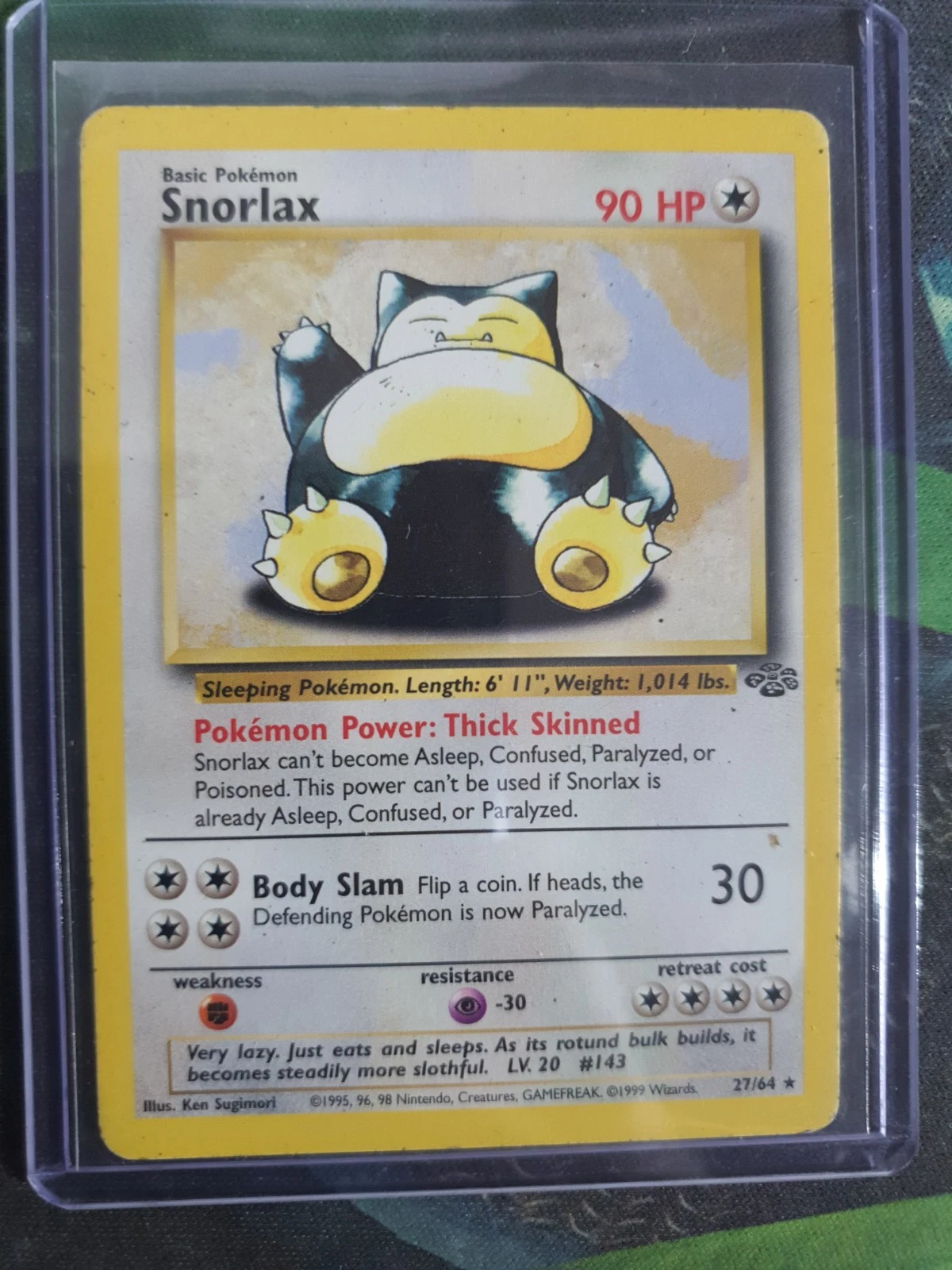 Pokémon Jungle Snorlax 11/64 Holo Rare 1999 WotC – LP/NM – Vintage Original Card