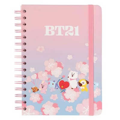 Line Friends BT21 Notizbuch A5 starr mit Spirale 180 Seiten gepunktetes Muster BT21