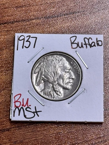 1937 P Buffalo Nickel Stunning BU Uncirculated MS++ U.S. 5c Coin (Raw15781)
