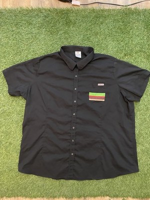 Burger King Button Up WF Employee Maternity Black Short Sleeve 4XL